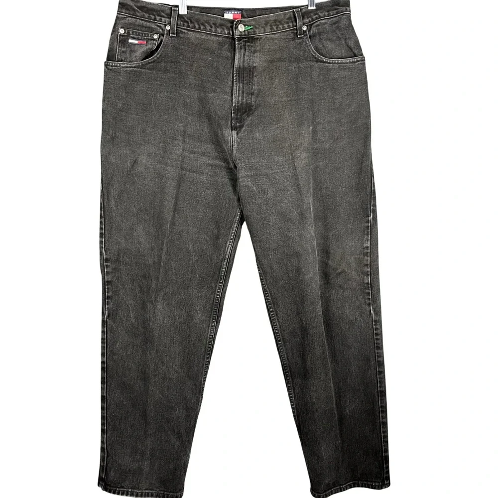 Tommy Hilfiger Jeans Mens 40 Black VTG Relaxed Straight Leg‎ Y2K Grunge Skater